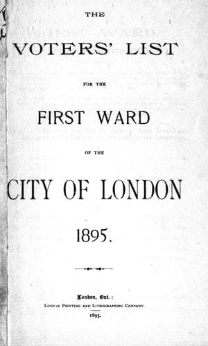 The Voters' list for the city of London, 1895