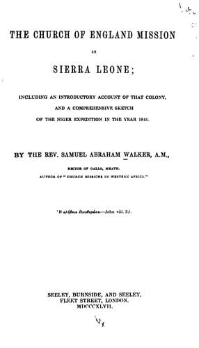 The Church of England mission in Sierra Leone