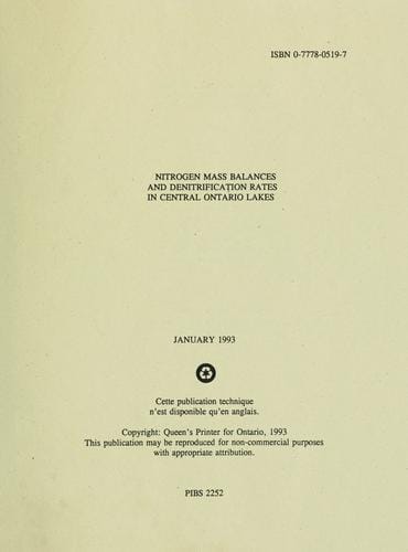 Nitrogen mass balances and denitrification rates in Central Ontario lakes