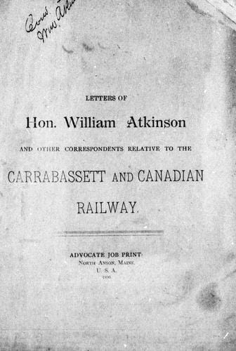 Letters of Hon. William Atkinson