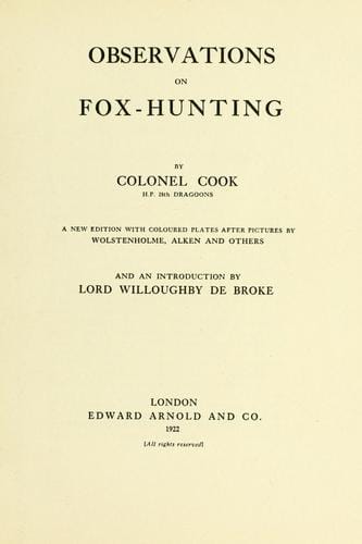 Observations on fox-hunting