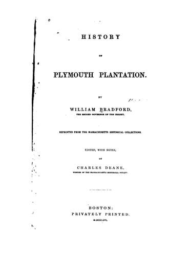 History of Plymouth Plantation