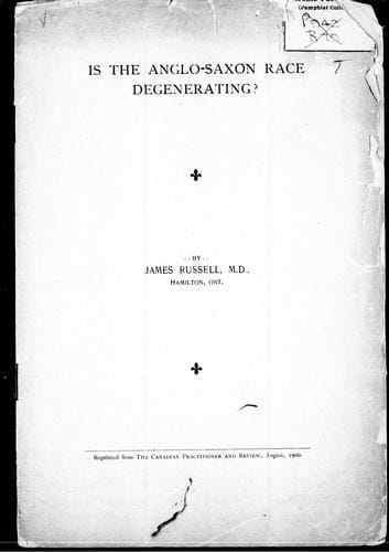 Is the Anglo-Saxon race degenerating?