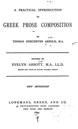 A Practical Introduction to Greek Prose Composition