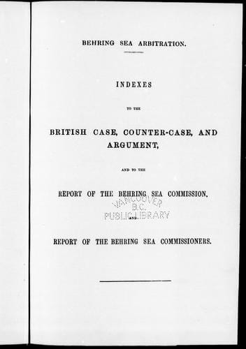 Behring Sea arbitration