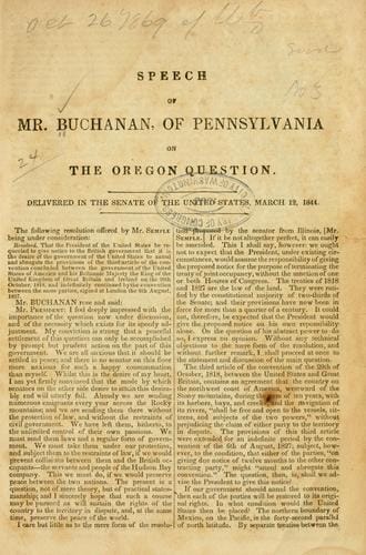 Speech of Mr. Buchanan of Pennsylvania on the Oregon question