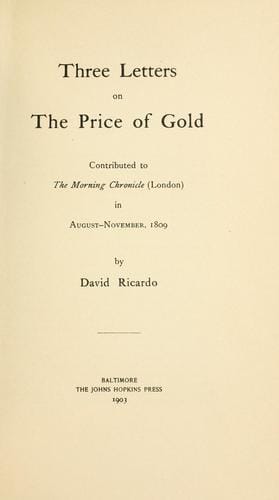 Three letters on the price of gold