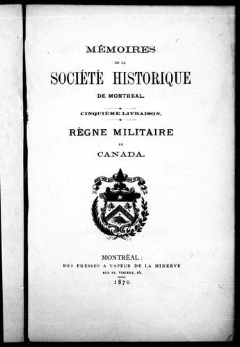 Mémoires de la Société historique de Montréal