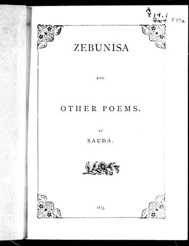 Zebunisa and other poems