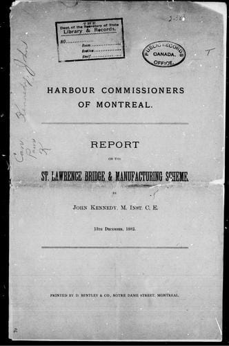 Report on the St. Lawrence bridge & manufacturing scheme