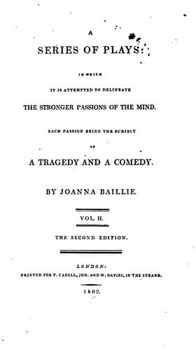 Plays on the Passions (1798 edition)
