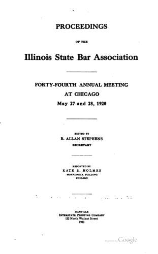 Annual Report of the Illinois State Bar Association