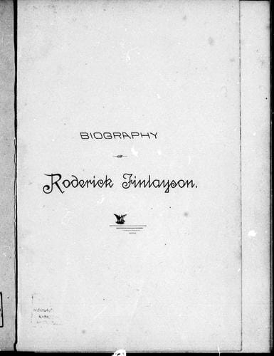 Biography of Roderick Finlayson