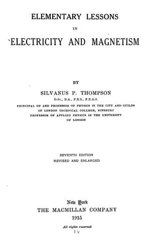 Elementary lessons in electricity & magnetism