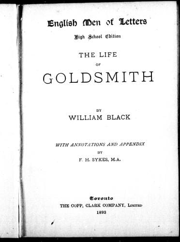 The life of Goldsmith