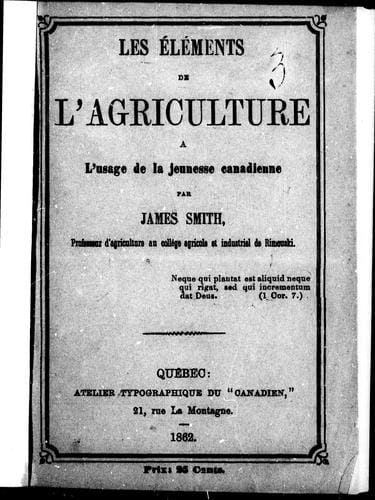 Les éléments de l'agriculture