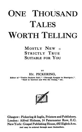 One thousand tales worth telling