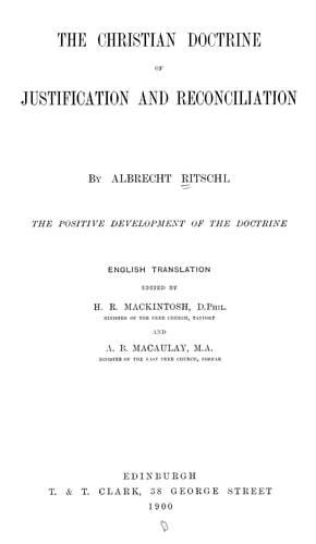 The Christian doctrine of justification and reconciliation