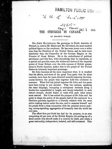 The struggle in Canada