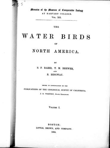 The water birds of North America