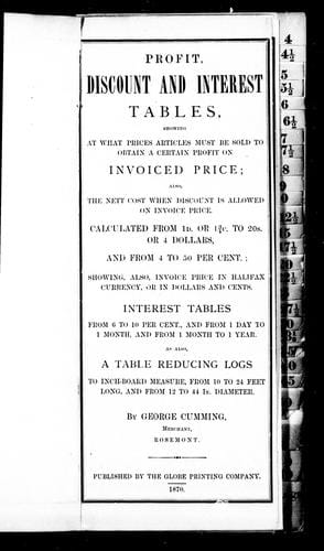 Profit, discount and interest tables