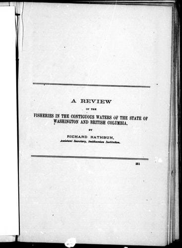 A review of the fisheries in the contiguous waters of the state of Washington and British Columbia