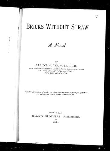 Bricks without straw