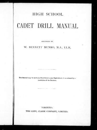 High school cadet drill manual