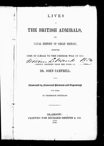 Lives of the British admirals and naval history of Great Britain