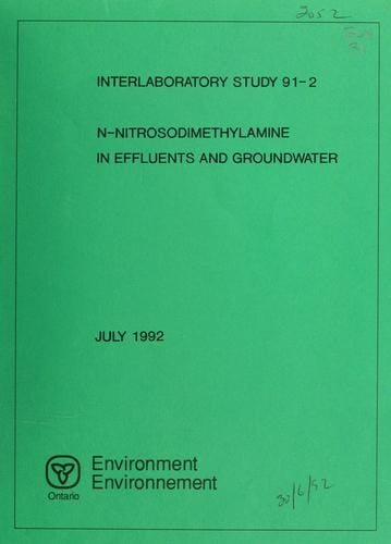N-nitrosodimethylamine in effluents and groundwater