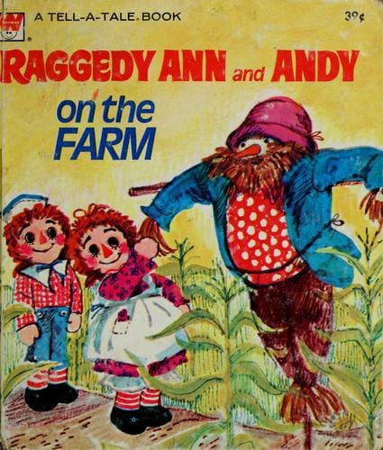 Raggedy Ann and Andy on the farm