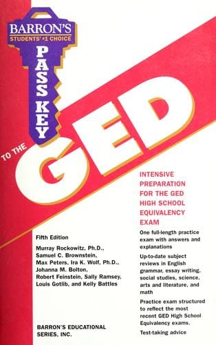 Barron's pass key to the GED high school equivalency examination