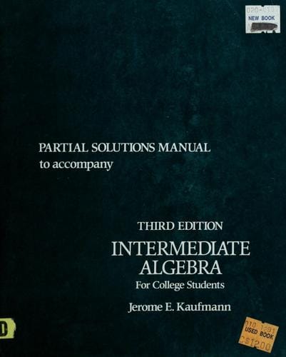 Partial solutions manual to accompany Intermediate algebra for college students