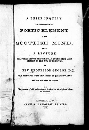 A brief inquiry into causes of the poetic element in the Scottish mind
