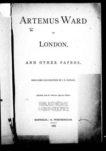Artemus Ward in London, and other papers