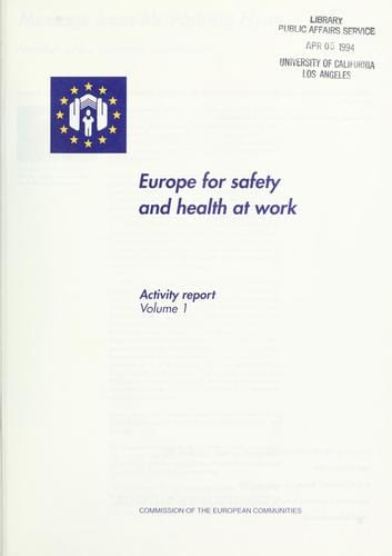 European Year of Safety, Hygiene, and Health Protection at Work