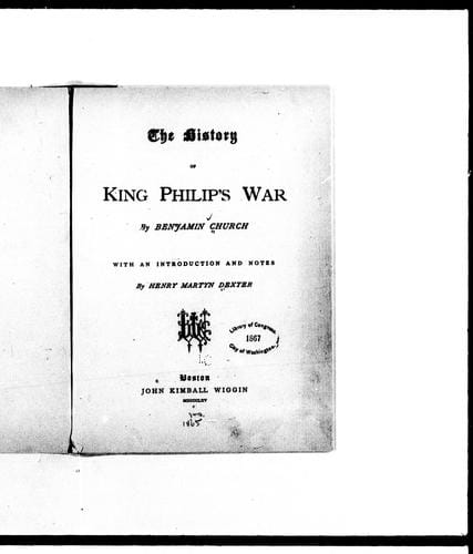 The history of King Philip's War