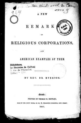 A few remarks on religious corporations and American examples of them