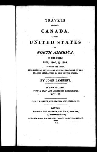 Travels through Canada, and the United States of North America, in the years 1806, 1807, & 1808