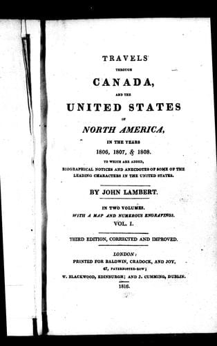Travels through Canada, and the United States of North America, in the years 1806, 1807, & 1808