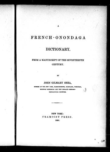 A French-Onondaga dictionary