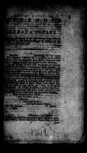 Appendix to the Canada papers