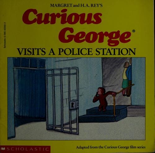 Curious George visits a police station