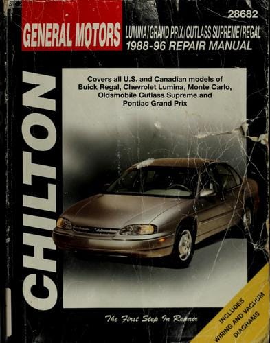 Chilton's GM Lumina/Grand Prix/Cutlass Supreme/Regal 1988-96 repair manual