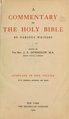 A commentary on the Holy Bible