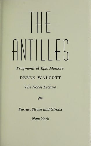 The Antilles: Fragments of Epic Memory