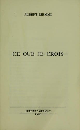 Ce que je crois