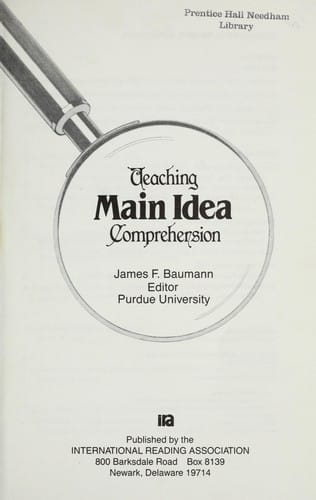 Teaching main idea comprehension
