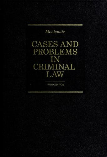 Cases and problems in criminal law