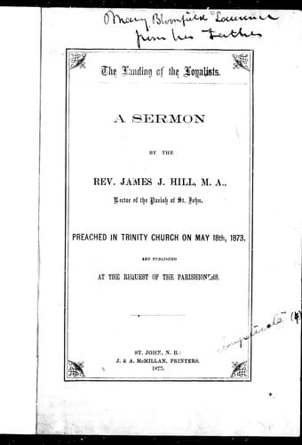 The landing of the loyalists